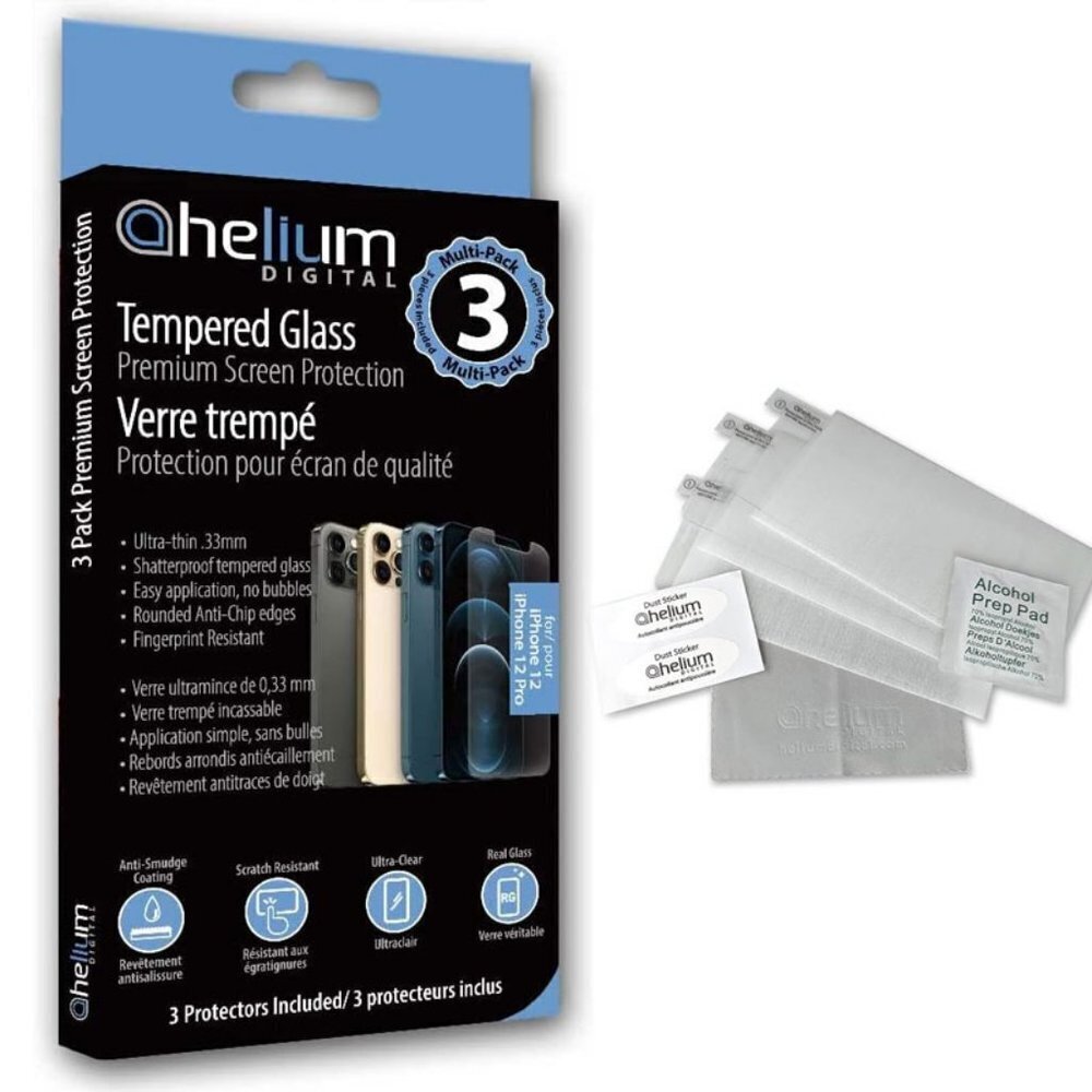 3PK Premium Tempered Glass Protection for iPhone 12 / iPhone 12 Pro